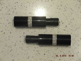 Black and Diamante Finials